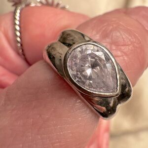 Maria Melinda Sterling Silver Ring with Simulated Diamond